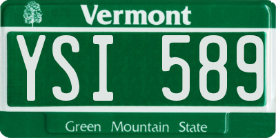 VT license plate YSI589