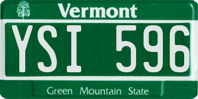 VT license plate YSI596