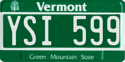 VT license plate YSI599
