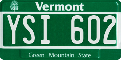 VT license plate YSI602
