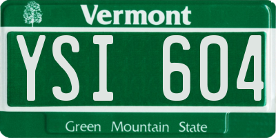 VT license plate YSI604