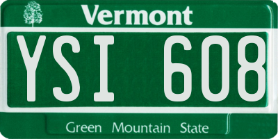 VT license plate YSI608