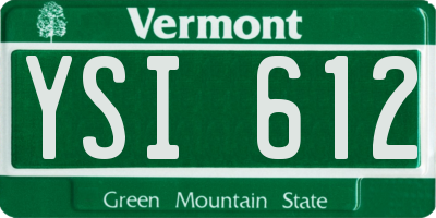 VT license plate YSI612