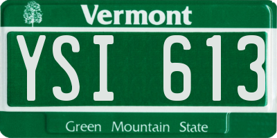 VT license plate YSI613