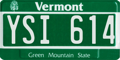 VT license plate YSI614