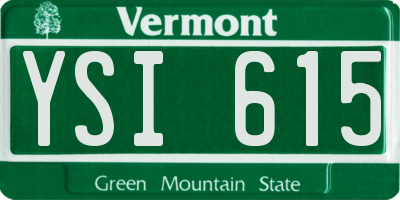 VT license plate YSI615