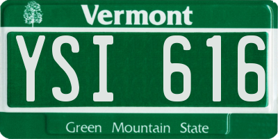 VT license plate YSI616