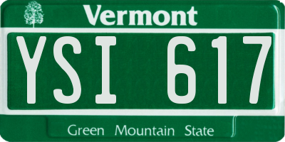 VT license plate YSI617