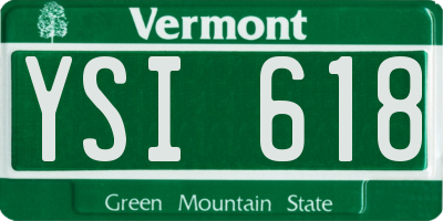 VT license plate YSI618