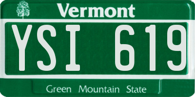 VT license plate YSI619