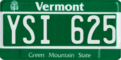VT license plate YSI625