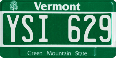 VT license plate YSI629