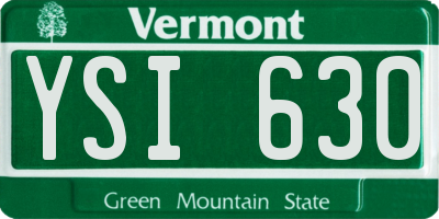 VT license plate YSI630