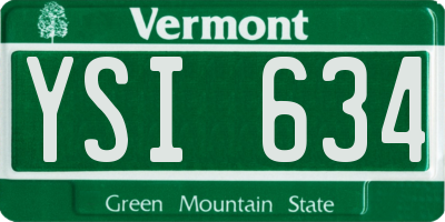 VT license plate YSI634