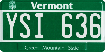 VT license plate YSI636