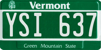 VT license plate YSI637