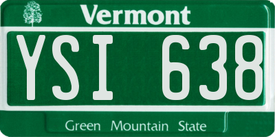 VT license plate YSI638