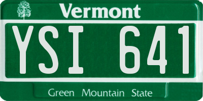 VT license plate YSI641