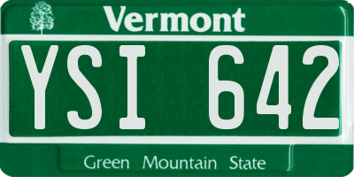 VT license plate YSI642