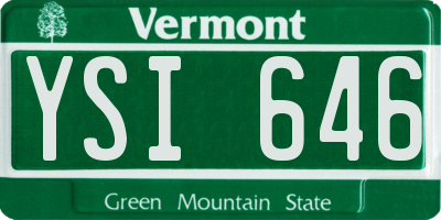 VT license plate YSI646