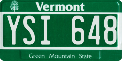 VT license plate YSI648
