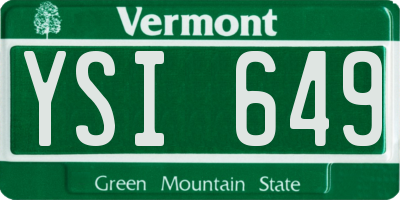 VT license plate YSI649