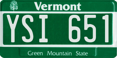 VT license plate YSI651
