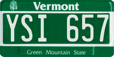 VT license plate YSI657