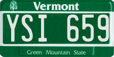 VT license plate YSI659