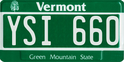 VT license plate YSI660