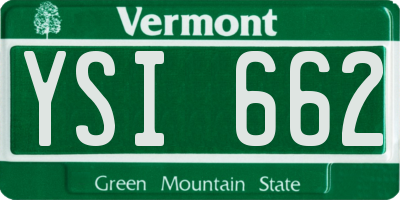 VT license plate YSI662