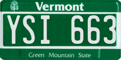 VT license plate YSI663