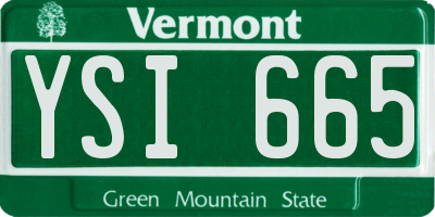 VT license plate YSI665