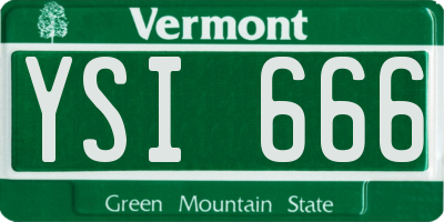 VT license plate YSI666