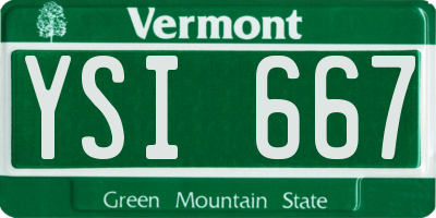 VT license plate YSI667