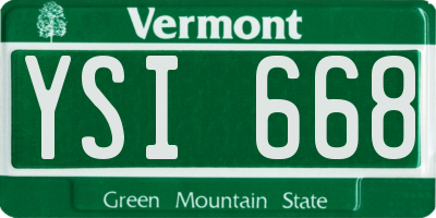 VT license plate YSI668