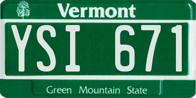 VT license plate YSI671