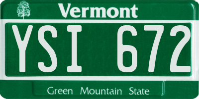 VT license plate YSI672