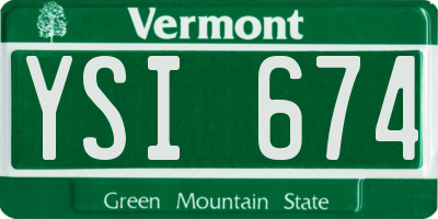 VT license plate YSI674