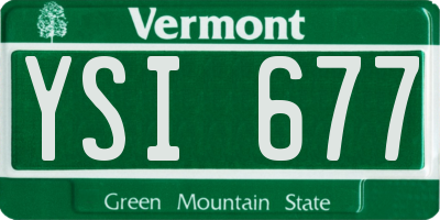 VT license plate YSI677