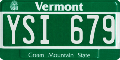 VT license plate YSI679