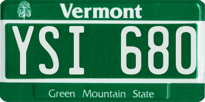 VT license plate YSI680