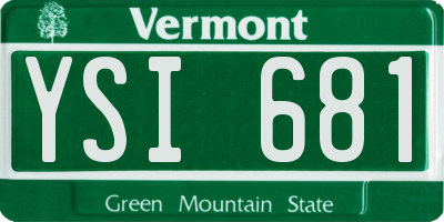 VT license plate YSI681