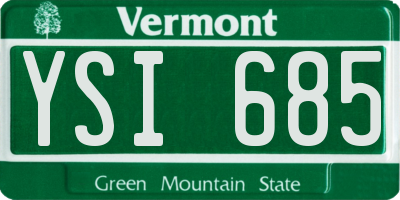 VT license plate YSI685