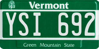 VT license plate YSI692