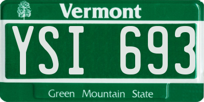 VT license plate YSI693