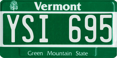 VT license plate YSI695