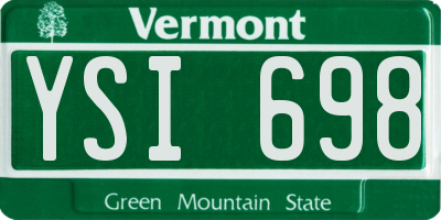 VT license plate YSI698