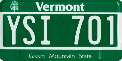 VT license plate YSI701