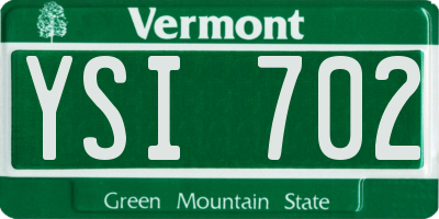 VT license plate YSI702